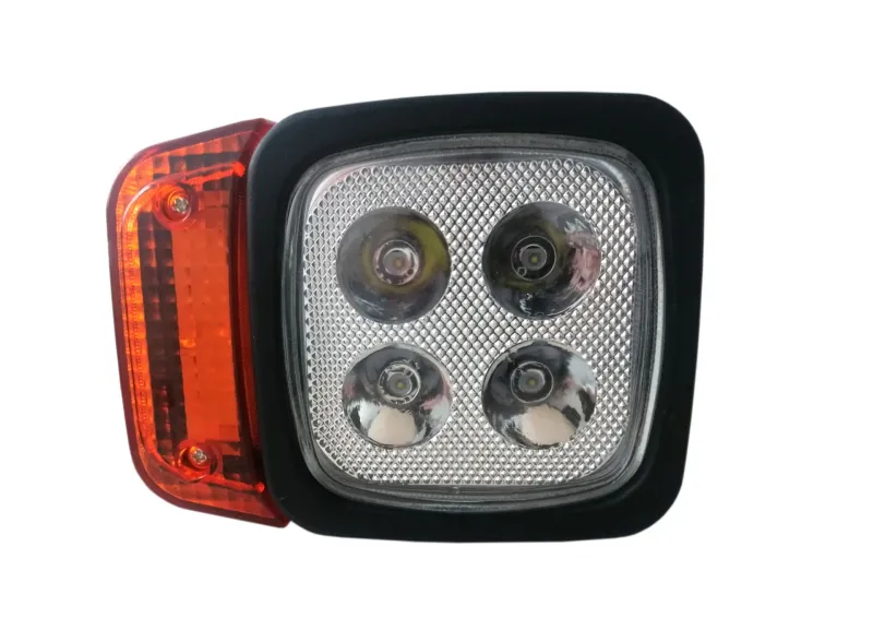 Десен LED Фар с Мигач, Подходящ за Трактор, Комбайн, Багер, Снегорин и др - 4 диода, 12W, 1000lm - 0