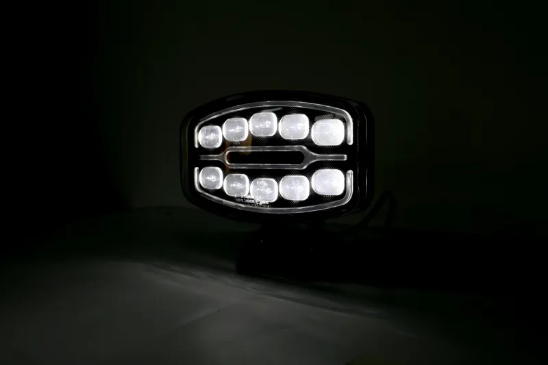 Универсален Високомощен LED ЛЕД 55W диоден фар халоген лампа 12V - 24V с DRL светлина бяло-жълто за АТВ джип камион трактор земеделски и селскостопански машини и др. - 6
