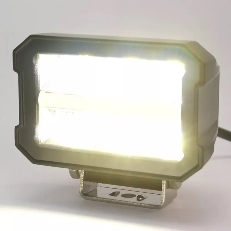 Универсален LED ЛЕД диоден халоген фар бяла светлина с дневни светлини DRL бял оранжев габарит 12V - 24V E-mark за камион трактор ролбар АТВ джип земеделски и селскостопански машини и др. - 4