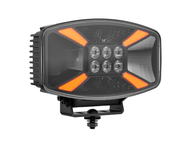Универсален LED ЛЕД 140W диоден фар халоген лампа 12V - 24V с DRL/parking светлина бяло-жълто за АТВ джип камион трактор земеделски и селскостопански машини 247 x 141 x 83 mm - 2