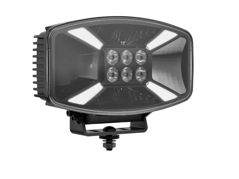 Универсален LED ЛЕД 140W диоден фар халоген лампа 12V - 24V с DRL/parking светлина бяло-жълто за АТВ джип камион трактор земеделски и селскостопански машини 247 x 141 x 83 mm - 3