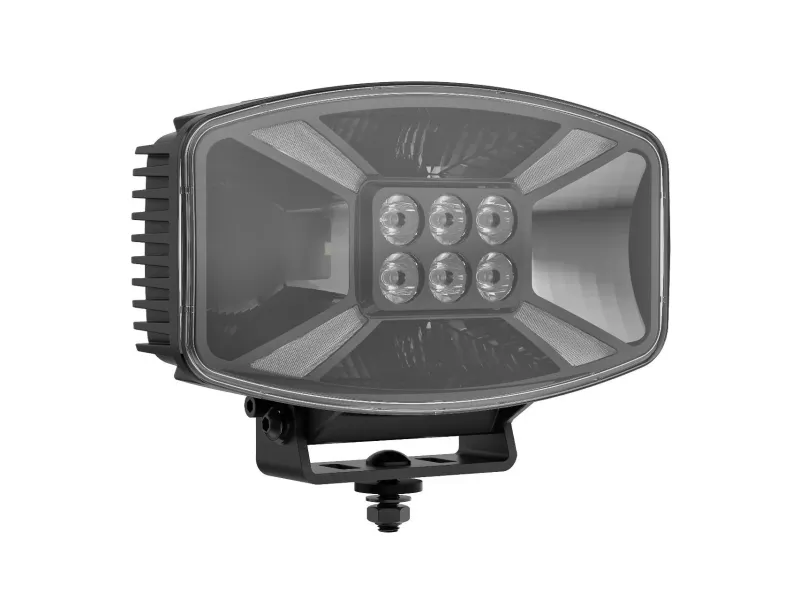 Универсален LED ЛЕД 140W диоден фар халоген лампа 12V - 24V с DRL/parking светлина бяло-жълто за АТВ джип камион трактор земеделски и селскостопански машини 247 x 141 x 83 mm - 6