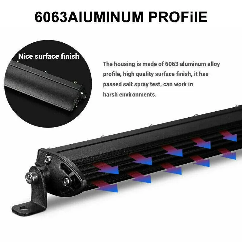 54 см LED Лед Диоден Бар , 9000 lm 180W, Ултра Тънък 12-24V Комбинирана Combo - Flood и Spot Светлина - 6