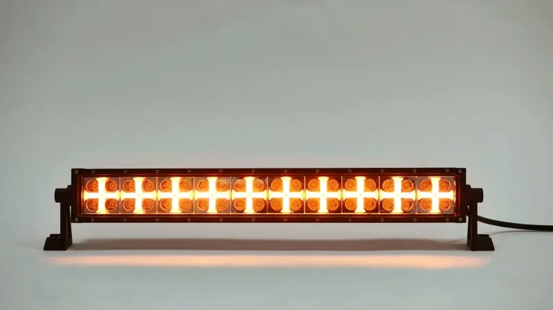 54 См Led Bar Лед Диоден Бар Прожектор Бяла и Оранжева, Жълта Светлина, Блиц, Флаш, CROSS DRL 120W 12V 24V - 4