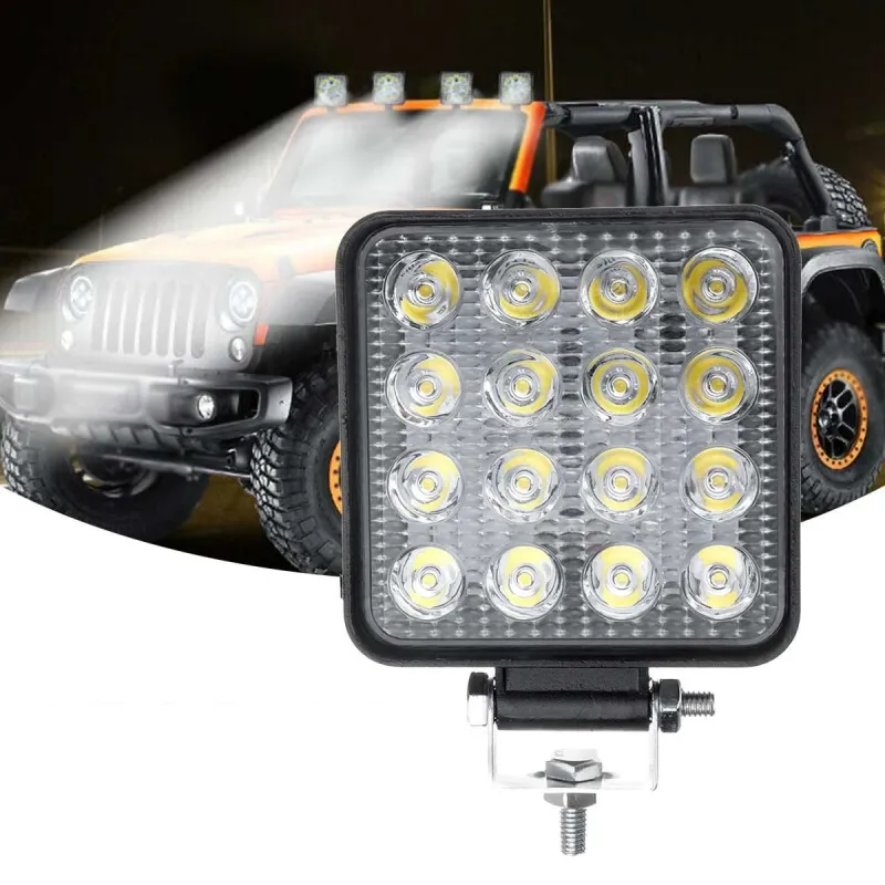 48W Разпръсната Светлина FLOOD ЛЕД 12V 24V LED Диоден Халоген Фар Прожектор Задна Светлина Диодна Лампа - 2