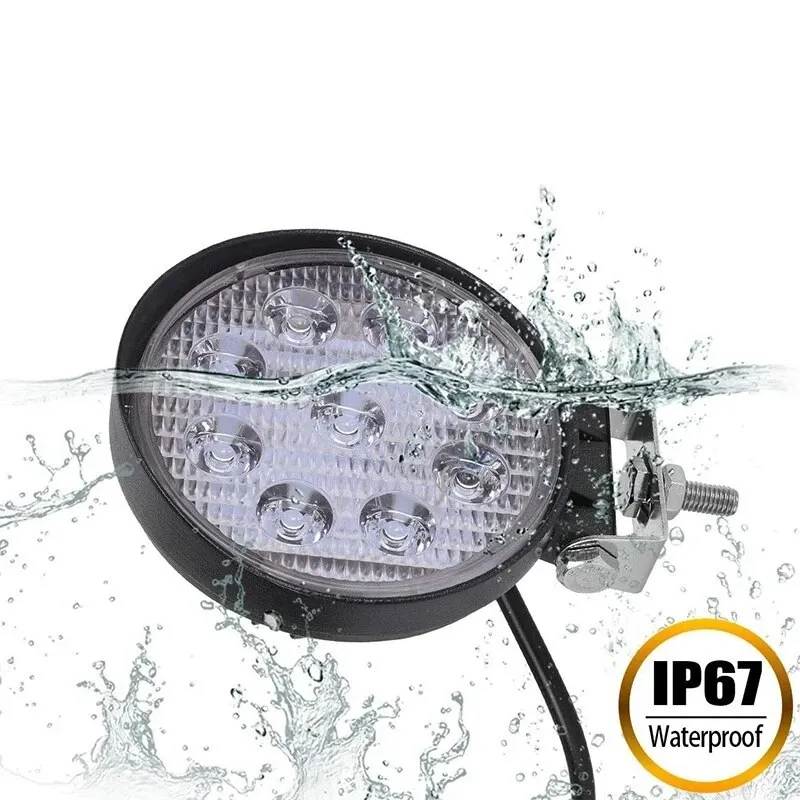 27W ЛЕД 12V 24V LED Диоден Халоген Фар Прожектор Задна Светлина Диодна Kръгла Лампа - 4