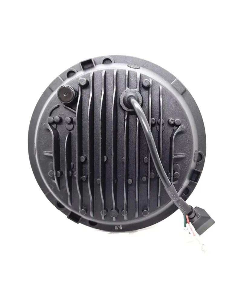 Универсален 7 инча 18см ЛЕД LED фар лампа халоген 12V-24V къси/дълги с DRL дневни светлини мигач бяло-жълто 6500lm за АТВ джип мотоциклет камион трактор и др. - 7