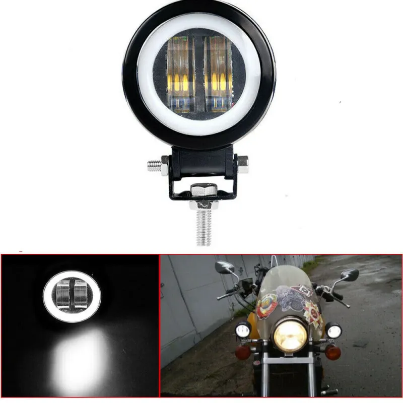 7D LED Халоген 7.5см Кръгла Диодна Работна Лампа Диоден Фар Прожектор Задна Светлина 20W 1000lm 12V/24V - 0