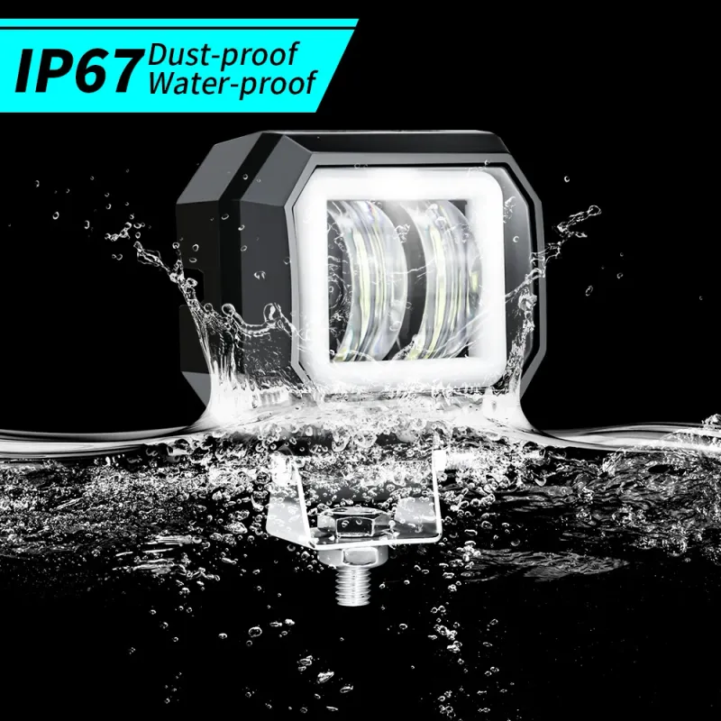 7D LED Халоген 7.6см Диодна Работна Лампа Диоден Фар Прожектор Задна Светлина 20W 1000lm 12V/24V - 3