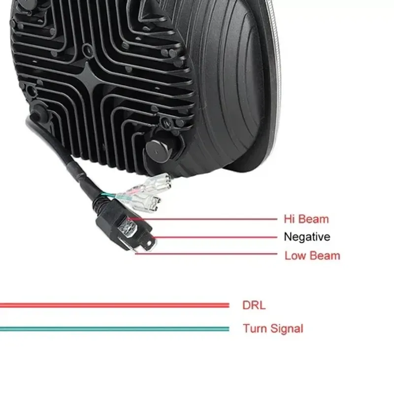 Универсалeн 5x7 инча ЛЕД LED фар лампа халоген 12V-24V къси/дълги с DRL дневни светлини мигач бяло-жълто 4800lm за АТВ джип камион трактор и др. - 3