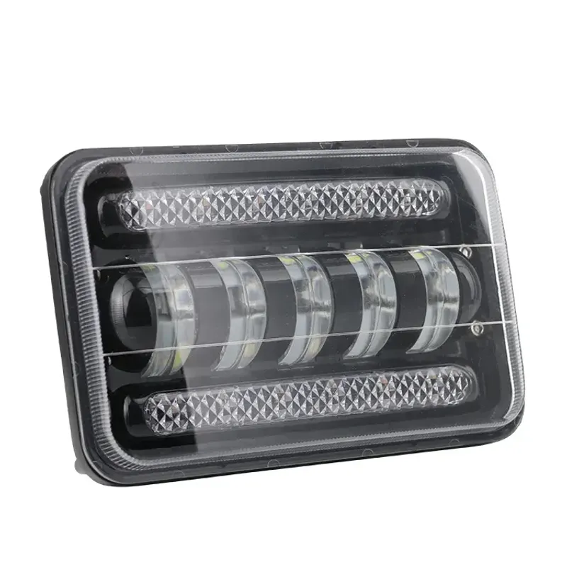 Универсалeн 5 инча ЛЕД LED фар лампа халоген 12V-24V къси/дълги с DRL дневни светлини мигач бяло-жълто 4000lm за АТВ джип камион трактор и др. - 2