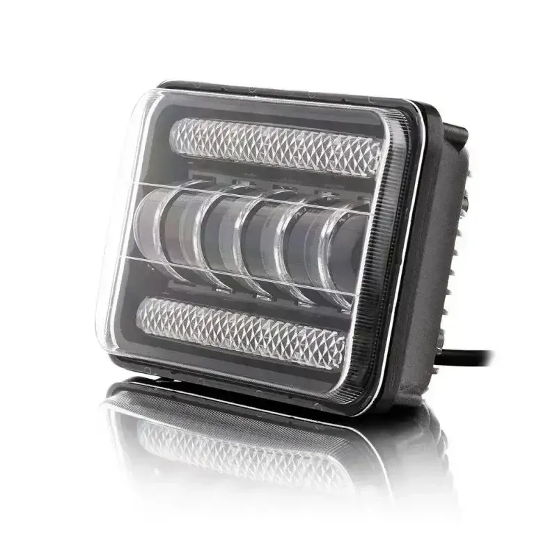 Универсалeн 5 инча ЛЕД LED фар лампа халоген 12V-24V къси/дълги с DRL дневни светлини мигач бяло-жълто 4000lm за АТВ джип камион трактор и др. - 4