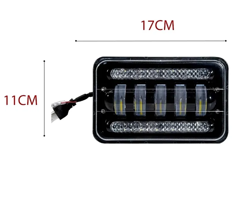 Универсалeн 5 инча ЛЕД LED фар лампа халоген 12V-24V къси/дълги с DRL дневни светлини мигач бяло-жълто 4000lm за АТВ джип камион трактор и др. - 5