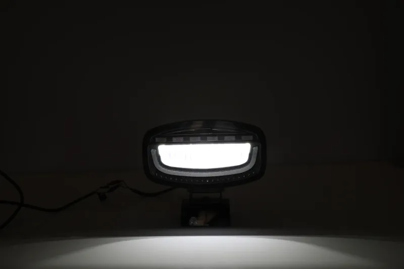 Универсален LED диоден халоген с DRL дневни светлини бяло/жълто и аварийна сигнална блиц оранжева светлина 12-24V 3500 лумена - 2