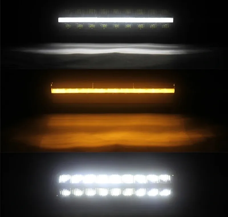 30 cm 12V - 24V Led Bar Лед Бар Пиано дизайн Диоден Прожектор Супер Мощен Бяла и Оранжева Светлина Габарит Мъгла Блиц Високо Качество Ново Поколение 4000LM - 2