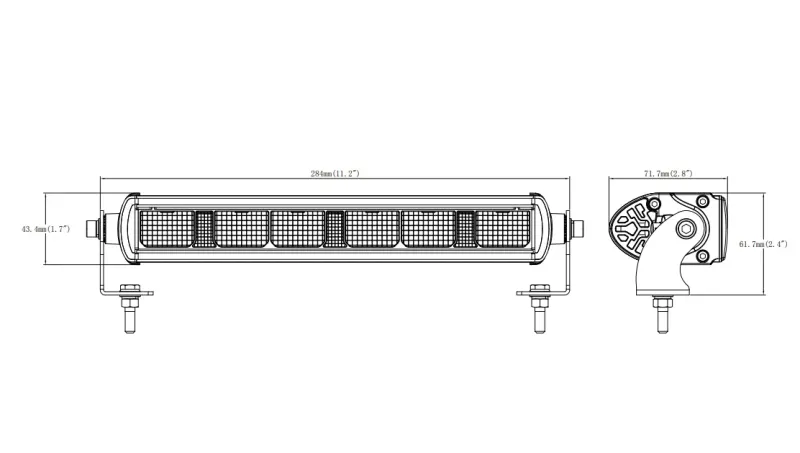 28,4 См LED Лед Бар с Насоченa SPOT Светлина, Три Функции, Е-Mark, 30W, 2200lm, 12V-24V, Автомобил, АТВ, Джип, 4х4, SUV, Offroad, Камион - 2