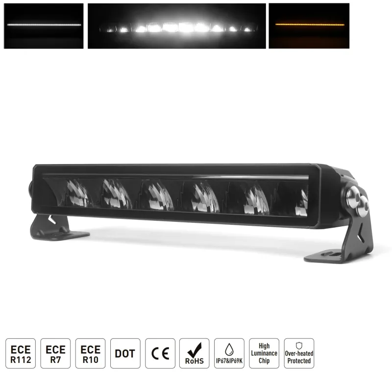34.5 cm / 14 Инча 12V - 24V Висококачествен Led Bar Лед Бар Диоден Прожектор с бяла и оранжева габаритна светлина DRL мъгла 40W 5900LM - 0
