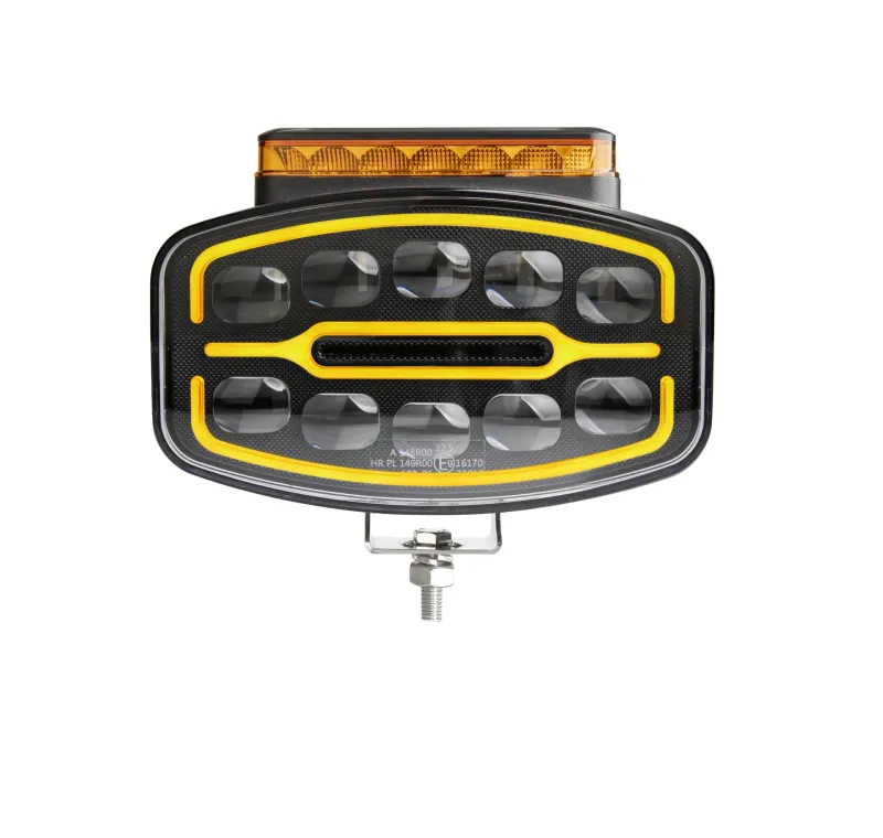 LED Халоген Фар 3 Функции DRL бяла/оранжева светлина с 360° аварийна лампа с 4 функции на премигане 12-24V за джип камион агротехника и др. - 10