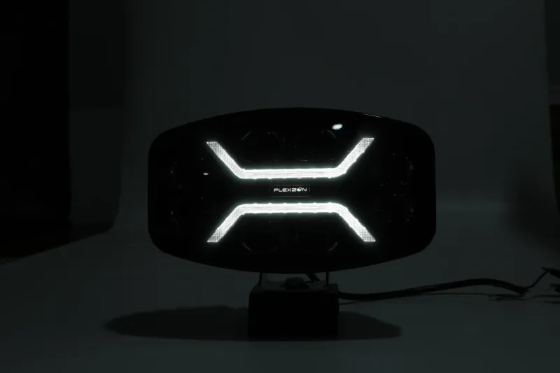 LED Халоген Фар DRL бяла/жълта светлина - Опушен - 12-24V за джип, камион, агротехника и др. - 21