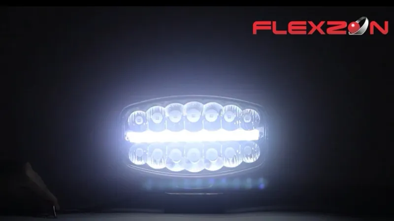 80W LED Лед Фар Халоген, Три Функции, Неон ефект, Neon 24,5см x 13,9см, 4100lm, 12V - 24V, E-Mark Подходящ За DAF MAN Scania Volvo и др. - 8