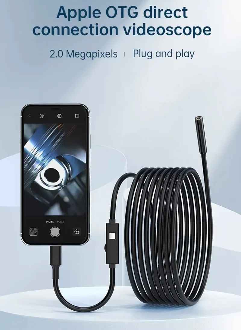 Ендоскоп камера за телефон лаптоп компютър IOS Iphone Android с 3м кабел - 9
