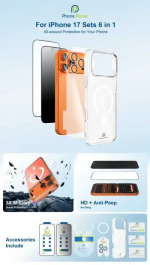 6 в 1 Phone Planet SET за Iphone 17 PRO MAX