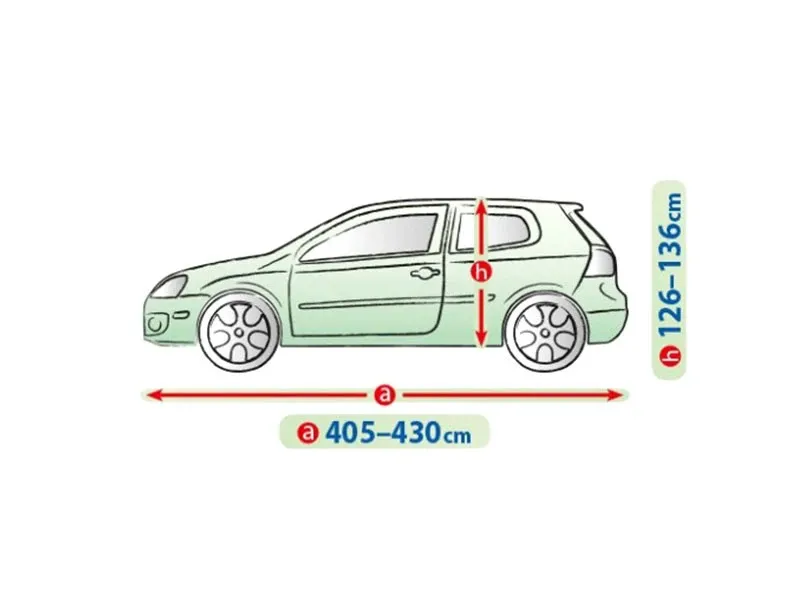 Висококачествено Покривало Kegel серия Mobile Garage размер L1 за хечбек/комби 405-430см x 126-136см, сиво - 1