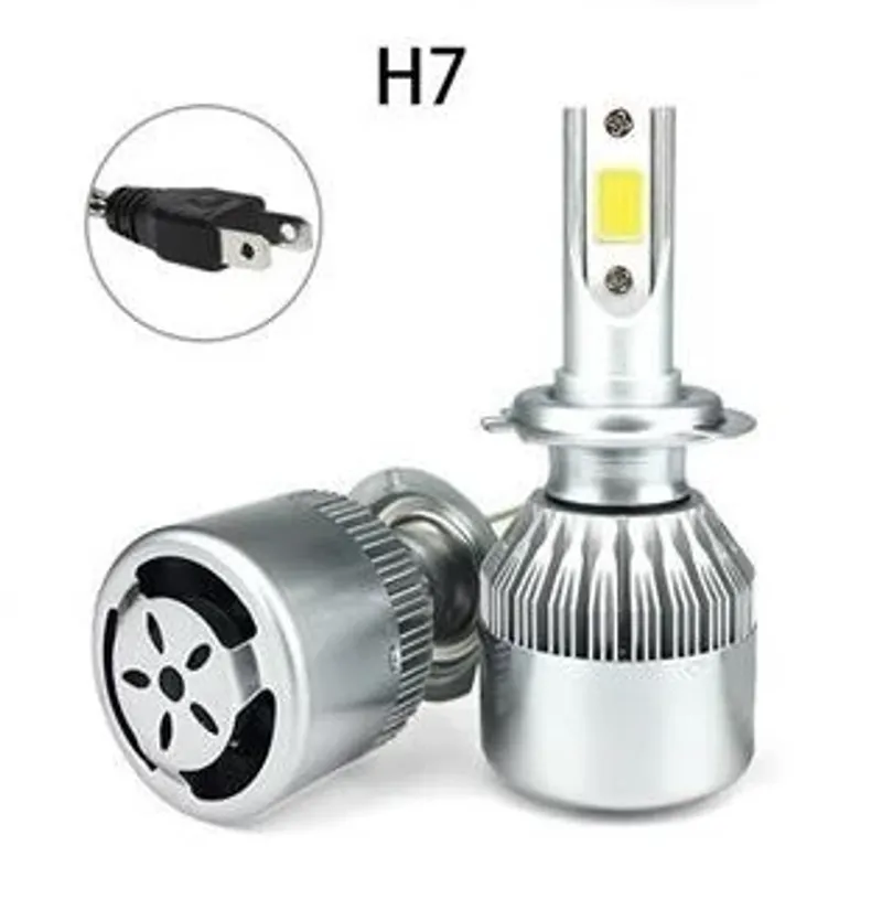 Комплект от 2 броя LED лед диодни крушки за фарове H7 Х7 36w 7600lm 12/24V - 4