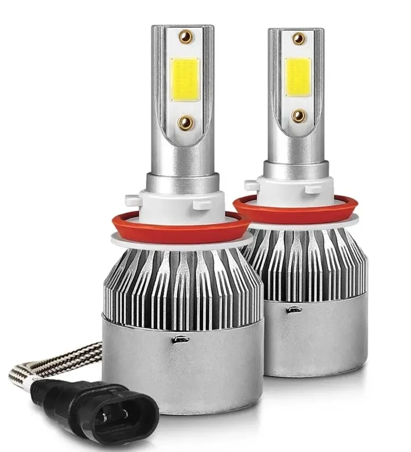 Комплект от 2 броя LED ЛЕД диодни крушки за фар халоген H11 / H8 / H9 12V 36W - 3