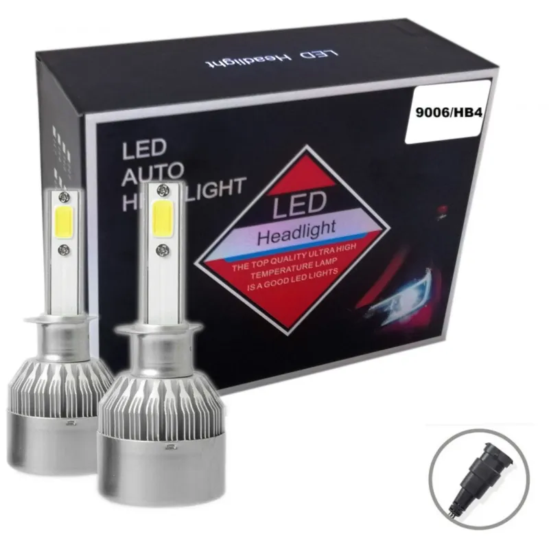 Комплект от 2броя LED ЛЕД диодни крушки за фар халоген HB4 ХБ4 12V 36W - 0