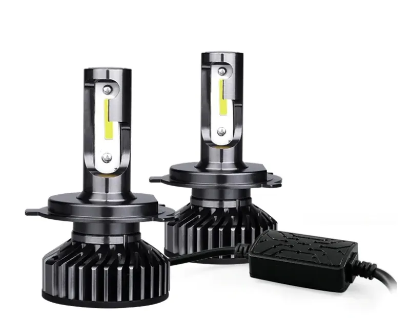 Комплект Умалени Мини Лед Led Диодни Крушки F2 H3 12V 24V 72W 10000lm За Фарове Can Bus без Грешки - 1