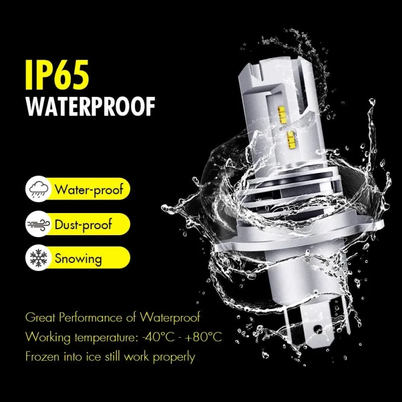 Комплект Умалени Мини Лед Led Диодни Крушки М3 H4 Х4 9V 12V 24V 50W 5000lm за фарове - 9