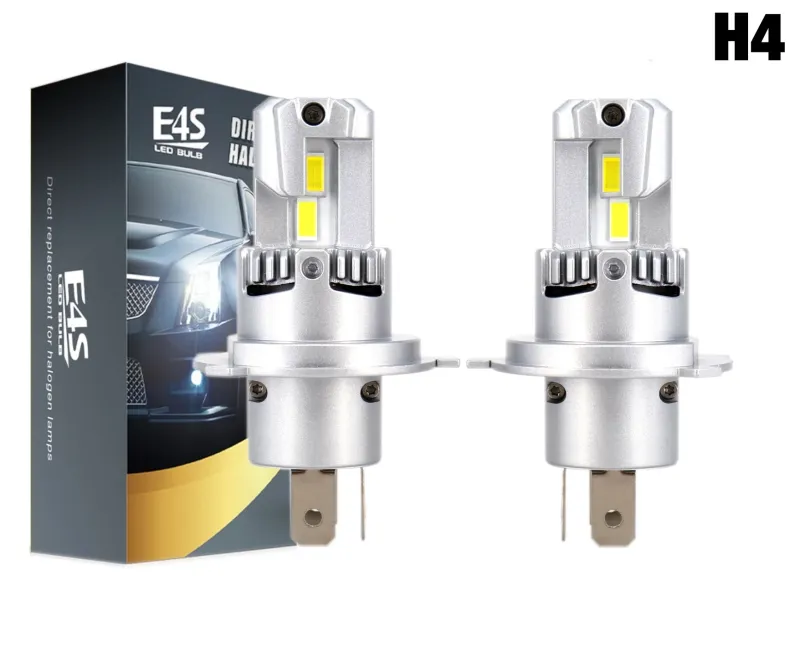 Комплект от 2 броя Умалени Мини Лед Led Диодни Крушки E4P H4 Х4 12V 50W 15000lm Canbus за Автомобил Мотоциклет Трактор Камион Бус и др. - 3