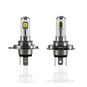Комплект от 2 броя ЛЕД LED крушки за фарове H4 Х4 HS1 12V-24V Бели 6000k