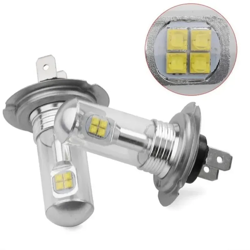 Комплект от 2 броя ЛЕД LED крушки за фарове H7 Х7 12V-24V Бели 6000k - 5