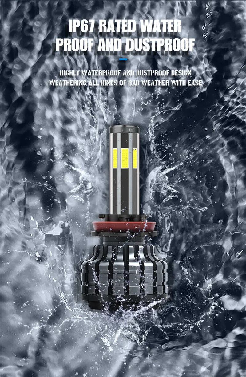 Комплект 360° градуса COB LED ЛЕД Диодни Крушки H4 Х4 12V 80W 16000lm За Фарове Canbus без Грешки къси/дълги - 2