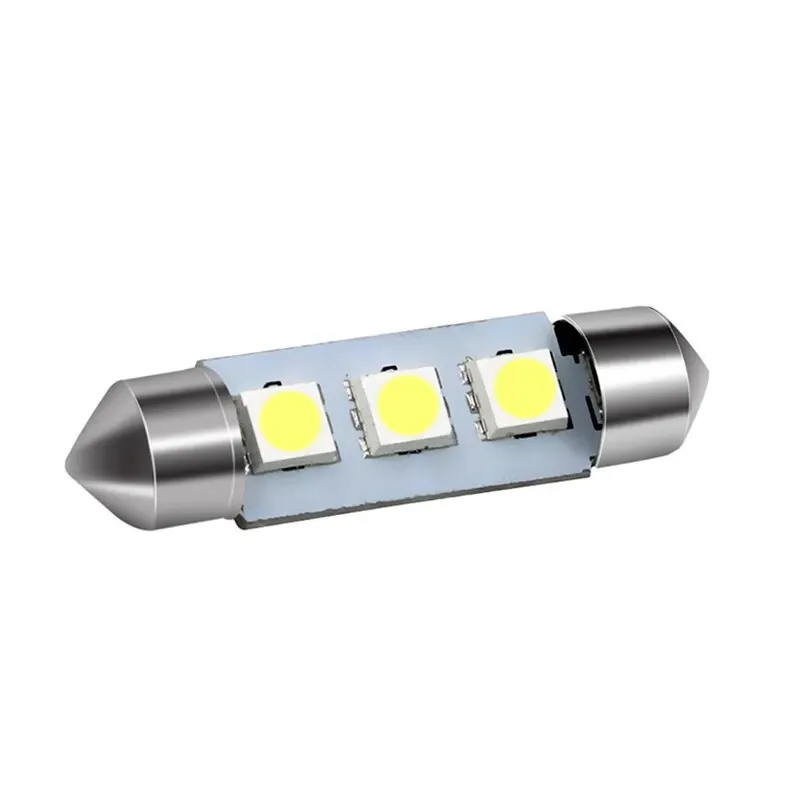LED Лед Диодни Крушки, C5W, 3 Smd, 36mm, 12V, Бяла Светлина - 3