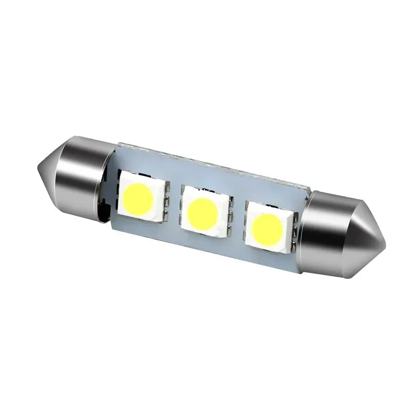 LED Лед Диодни Крушки, C5W, 3 Smd, 36mm, 12V, Бяла Светлина - 4