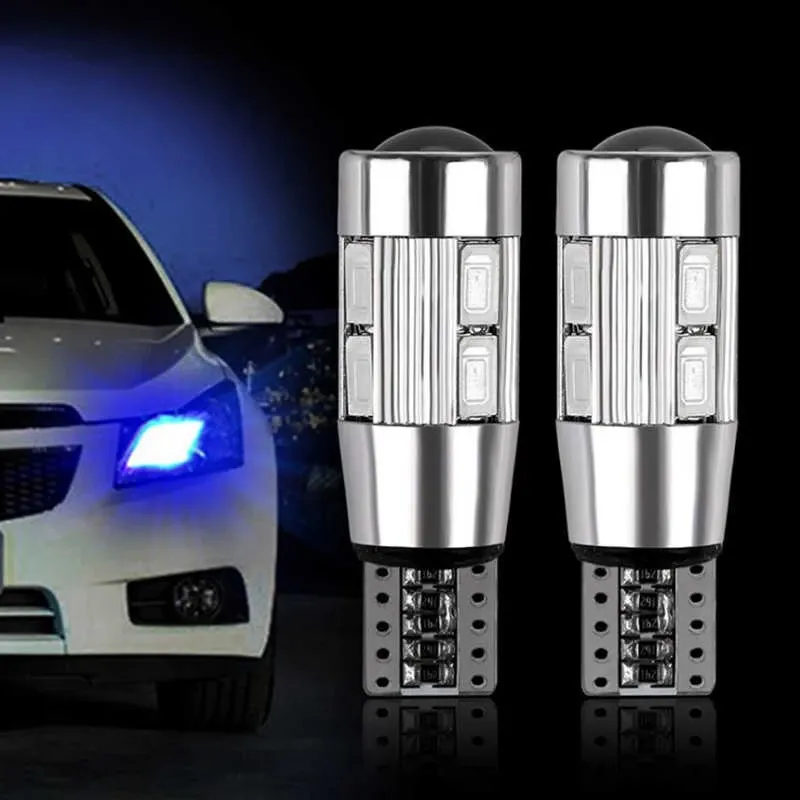 Лед Крушка За Габарит Т10 W5W LED 10 SMD, Canbus, 12V Синя Светлина - 3