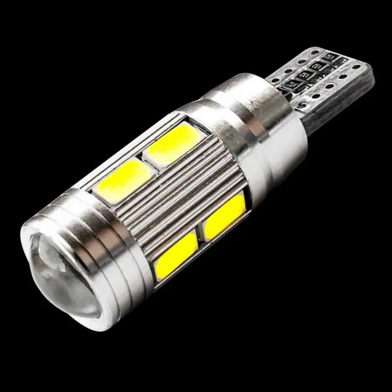 Лед LED Крушка За Габарит, Т10 W5W LED 10 SMD, Canbus, 12V, Бяла Светлина - 1