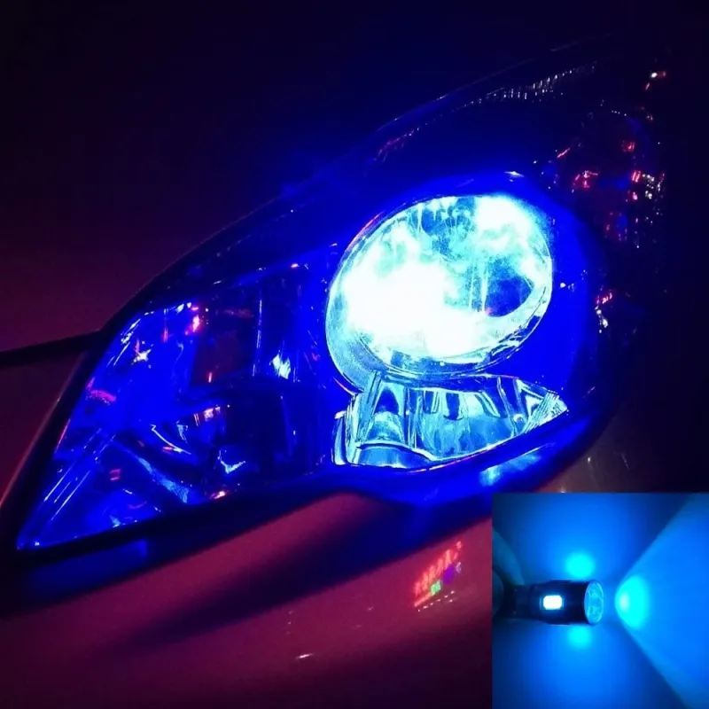 Лед Крушки За Габарит, Т10 W5W LED 6 SMD, Canbus, 12V, Синя Светлина - 5