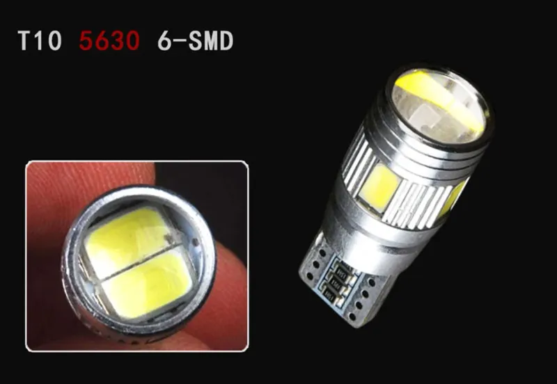 Лед LED Крушкa За Габарит, Т10 W5W LED 6 SMD, Canbus, 12V, Бяла Светлина - 2
