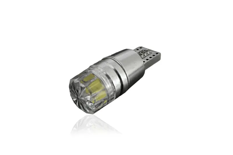 LED Лед Диоднa Крушкa За Габарит, Т10 W5W, COB 8-Core, 12V , Canbus - Error free , Без грешки, Бяла и Синя Светлина - 1