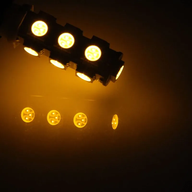 LED Лед Диодни Крушки За Габарит, Т10 W5W, 13 SMD, 12V, Оранжева, Жълта, Canbus - Error free , Без грешки - 0
