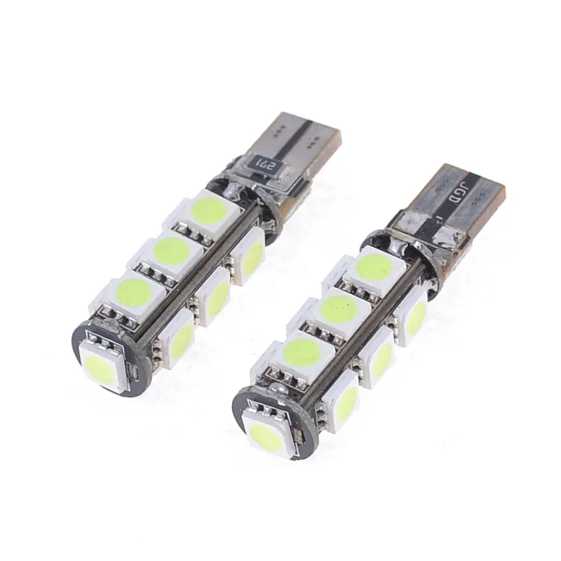 LED Лед Диодни Крушки За Габарит, Т10 W5W, 13 SMD, 12V, Червена, Canbus - Error free , Без грешки - 4