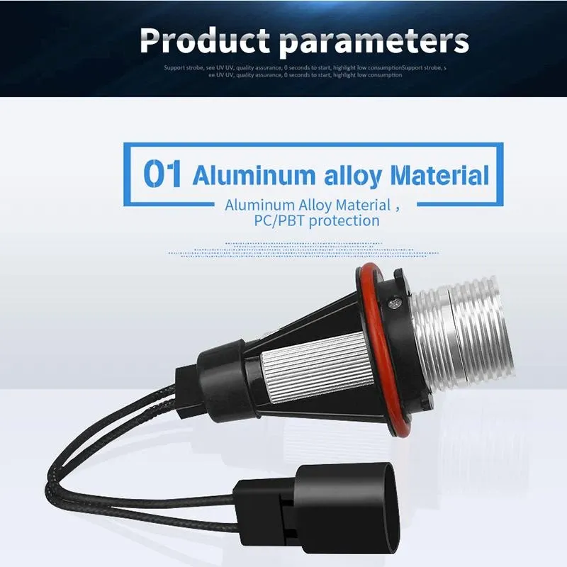 Комплект от 2 броя LED крушки Angel Eyes ангелски очи 12V-24V цвят син за BMW с Canbus без грешки - 2