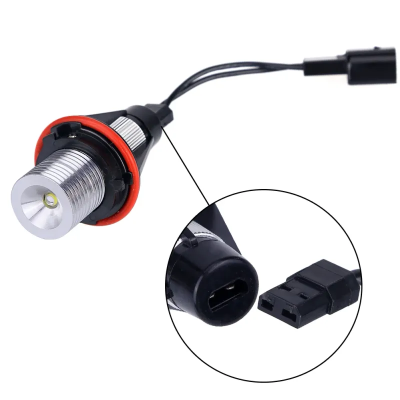 Комплект от 2 броя LED крушки Angel Eyes ангелски очи 12V-24V цвят син за BMW с Canbus без грешки - 5