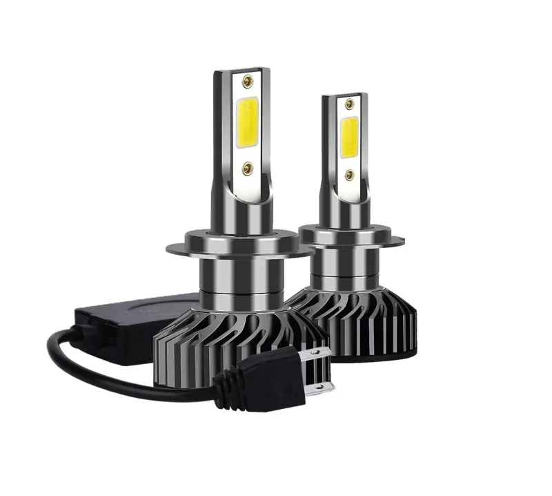 Комплект от 2бр Умалени Мини Лед Led Диодни Крушки H7 Х7 12V 50W 12000lm Mono LED +300% за Фарове Can Bus без грешки - 1