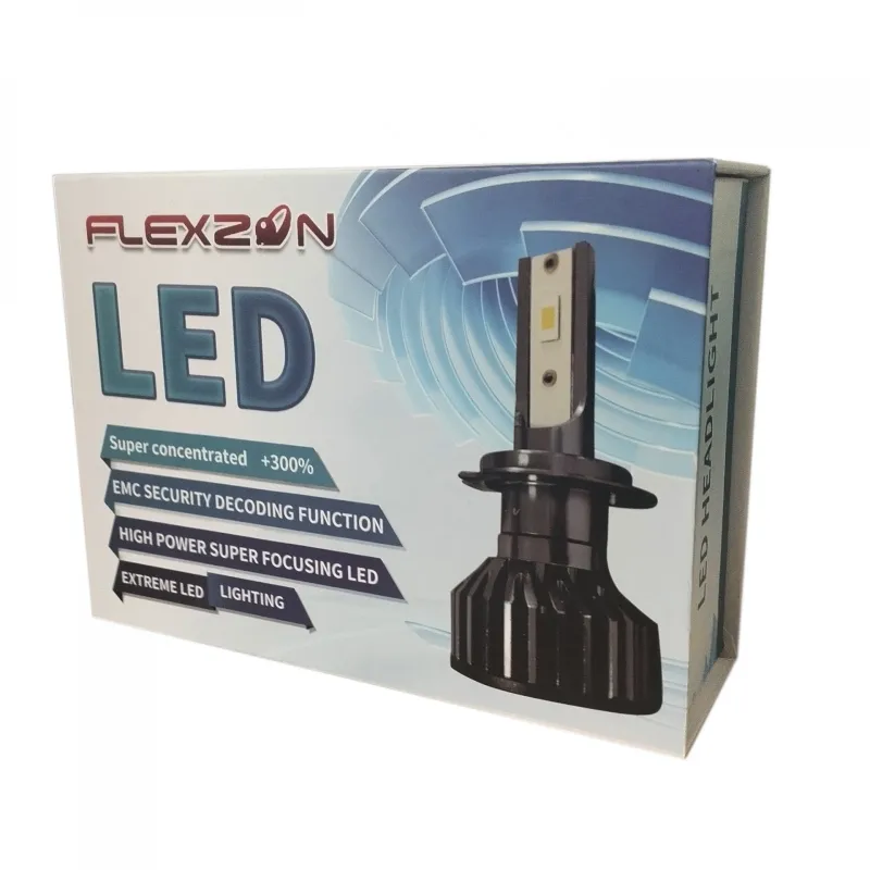 Комплект от 2бр Умалени Мини Лед Led Диодни Крушки H7 Х7 12V 50W 12000lm Mono LED +300% за Фарове Can Bus без грешки - 5