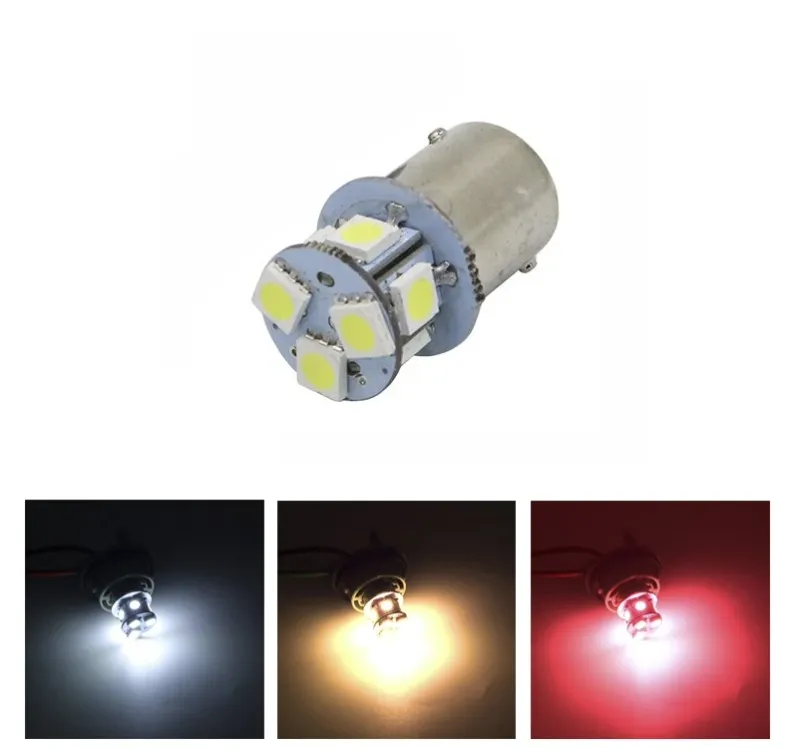 LED Лед Крушки, 22 SMD, BA15S 1156 (P21W), BAU15S 1156 (PY21W), 12V Бяла, Оранжева, Червена Светлина - 6